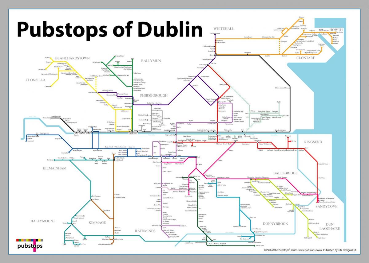 mapa de los pubs de Dublín