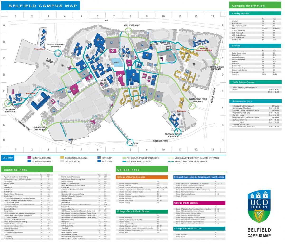 UCD mapa de Dublín