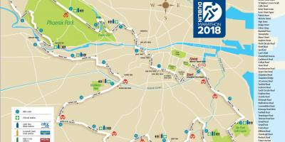 La ciudad de dublín ruta de la maratón mapa