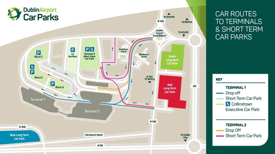mapa de la terminal 1 del aeropuerto de Dublín