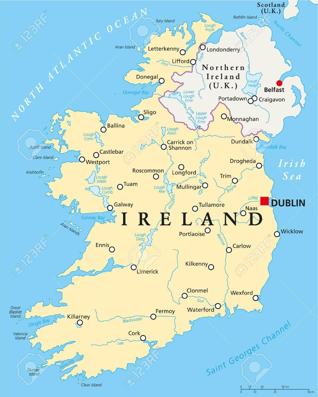 Dublín mapa de irlanda