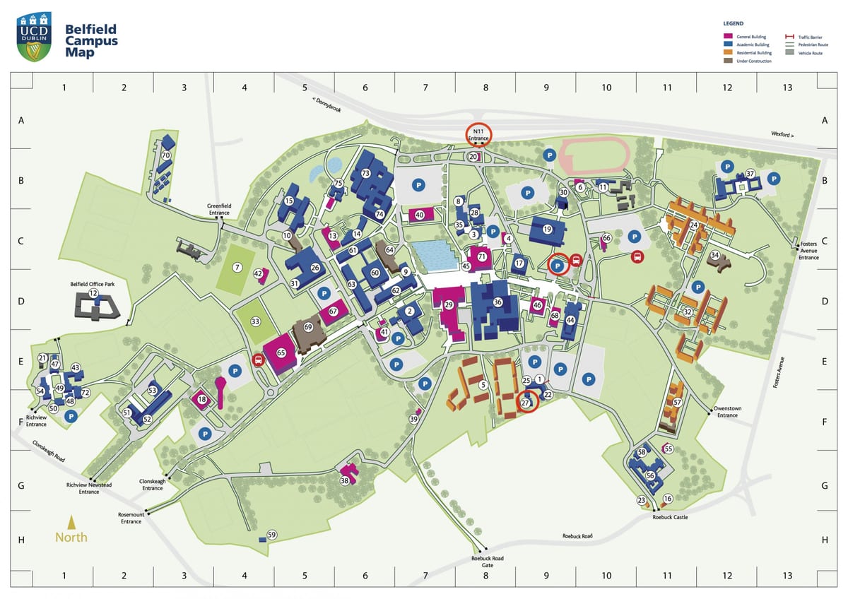 Dublín campus de la escuela secundaria mapa