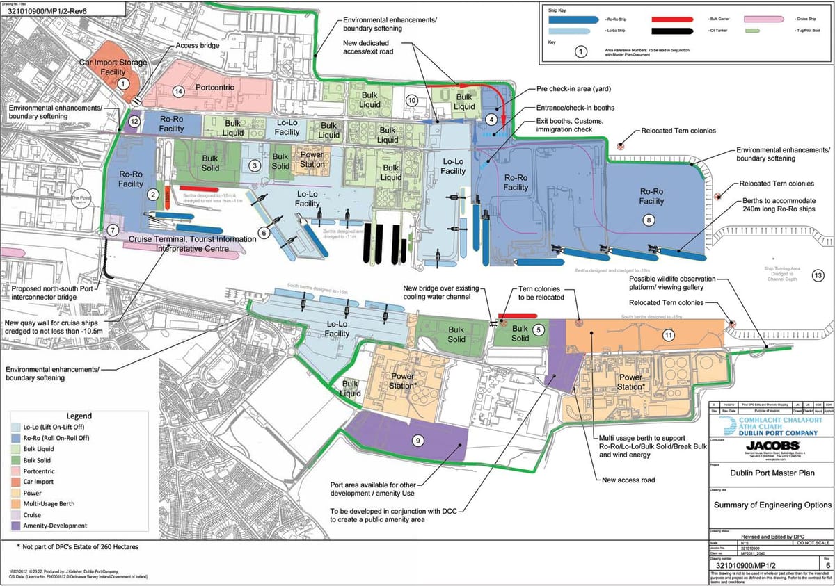mapa del puerto de Dublín