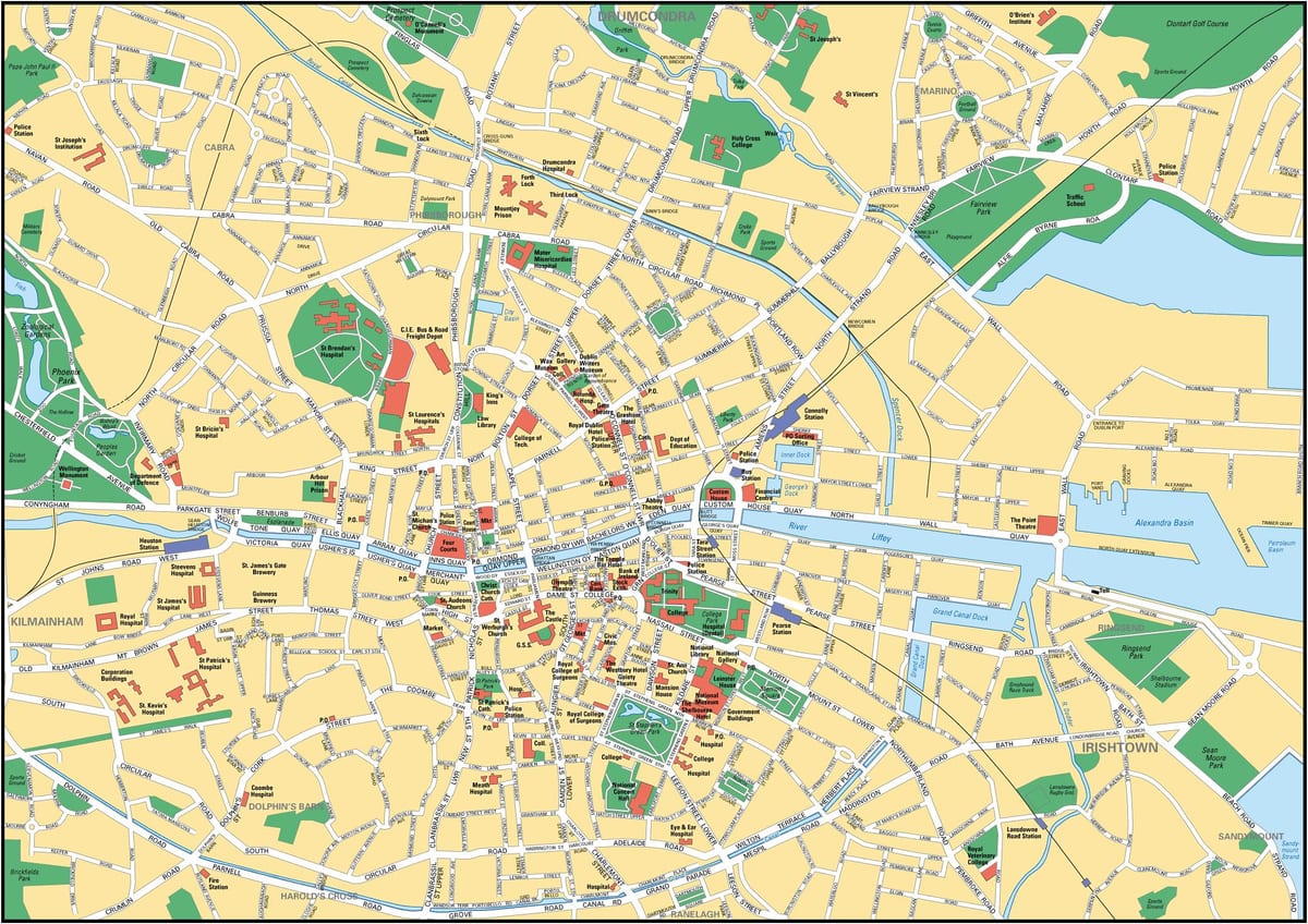 En el mapa de dublín