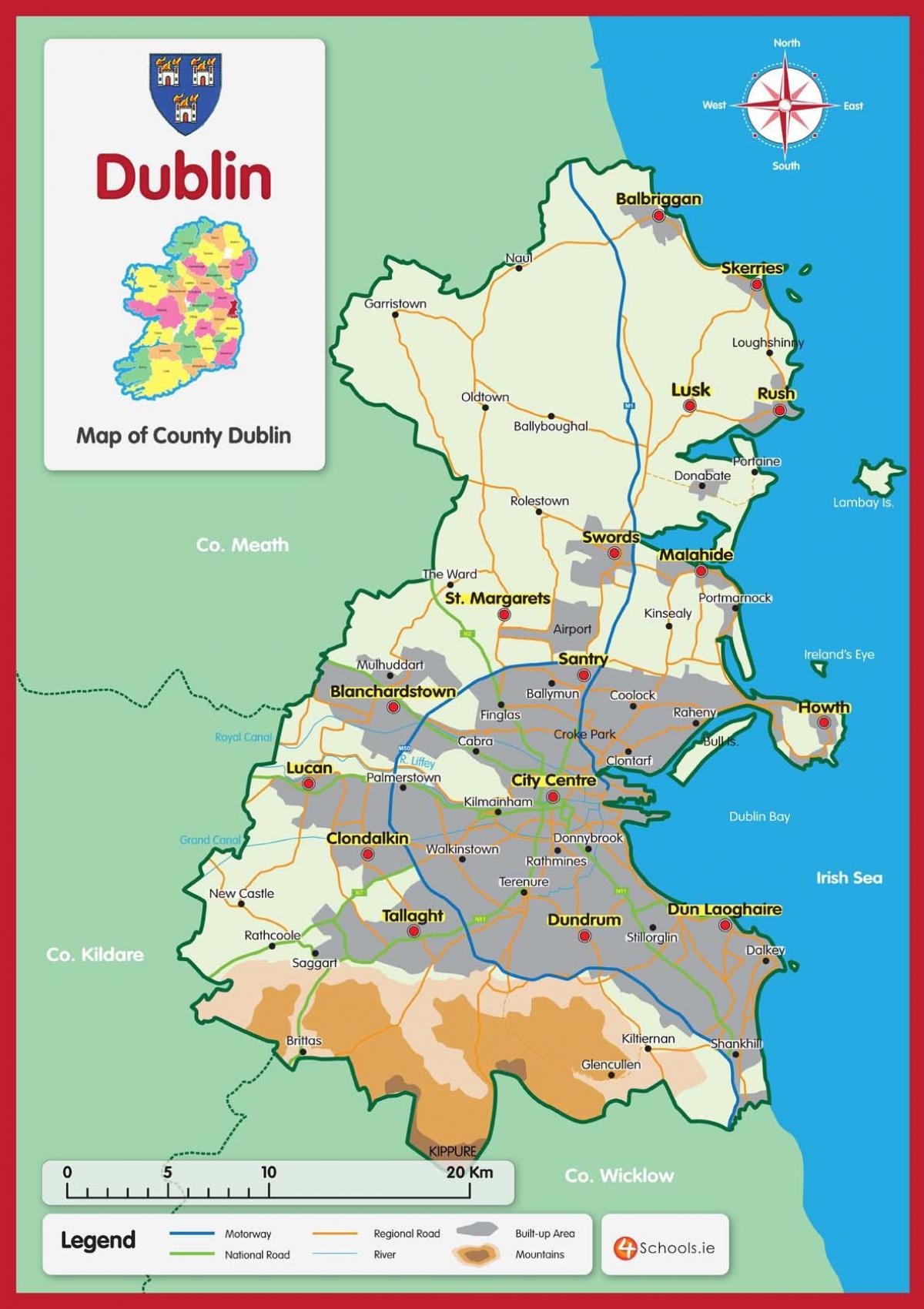 mapa de condado de Dublín