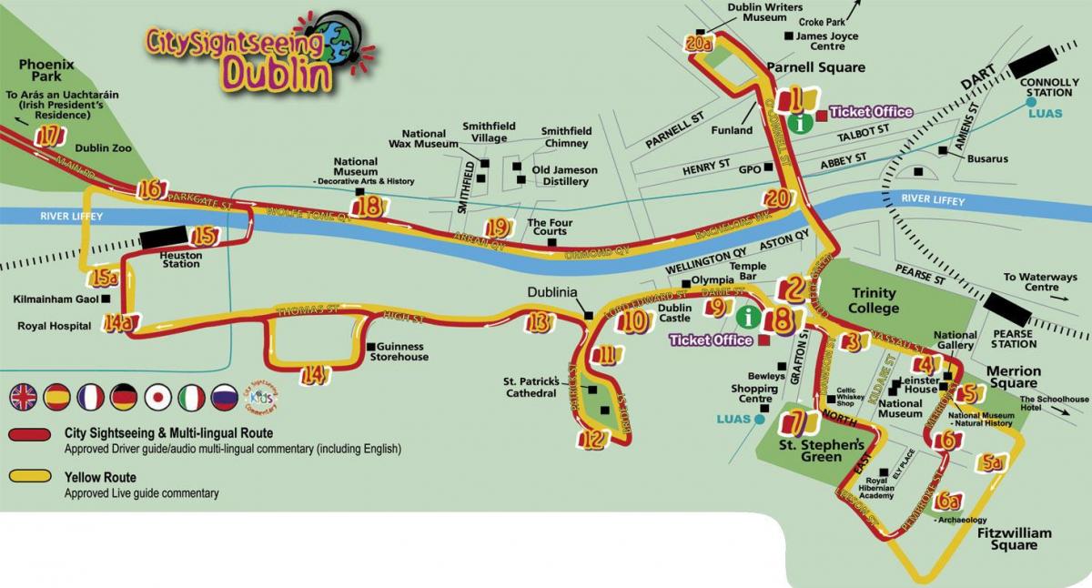 visita de la ciudad de Dublín mapa