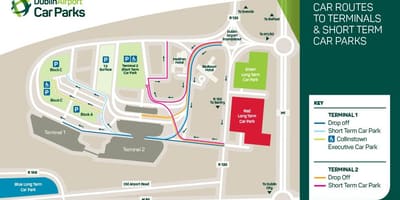 Mapa de la terminal 1 del aeropuerto de Dublín