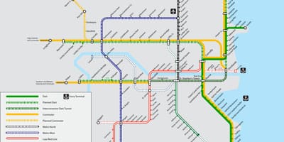 Mapa de DART línea de Dublín