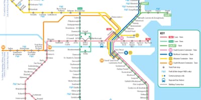 Mapa de Dublín DART estaciones