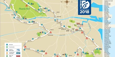 La ciudad de dublín ruta de la maratón mapa