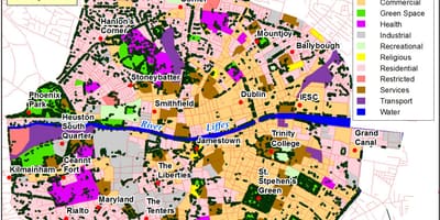 Dublín mapa de zonas de