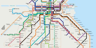 Mapa de autobuses de Dublín